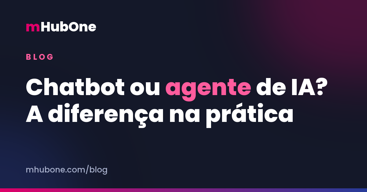 Capa do artigo: Chatbot ou agente de IA? A diferença na prática para escritórios contábeis — Blog MHubOne