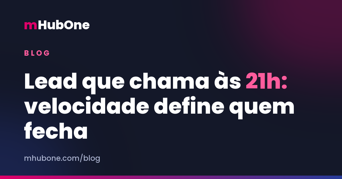 Capa do artigo: Lead que chama às 21h: por que a velocidade de resposta define quem fecha — Blog MHubOne